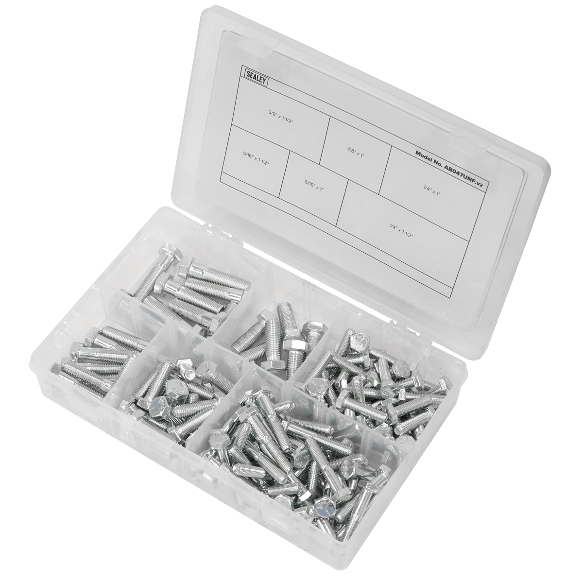 Sealey AB047UNF Setscrew Assortment 1/4"-3/8"UNF 144pc