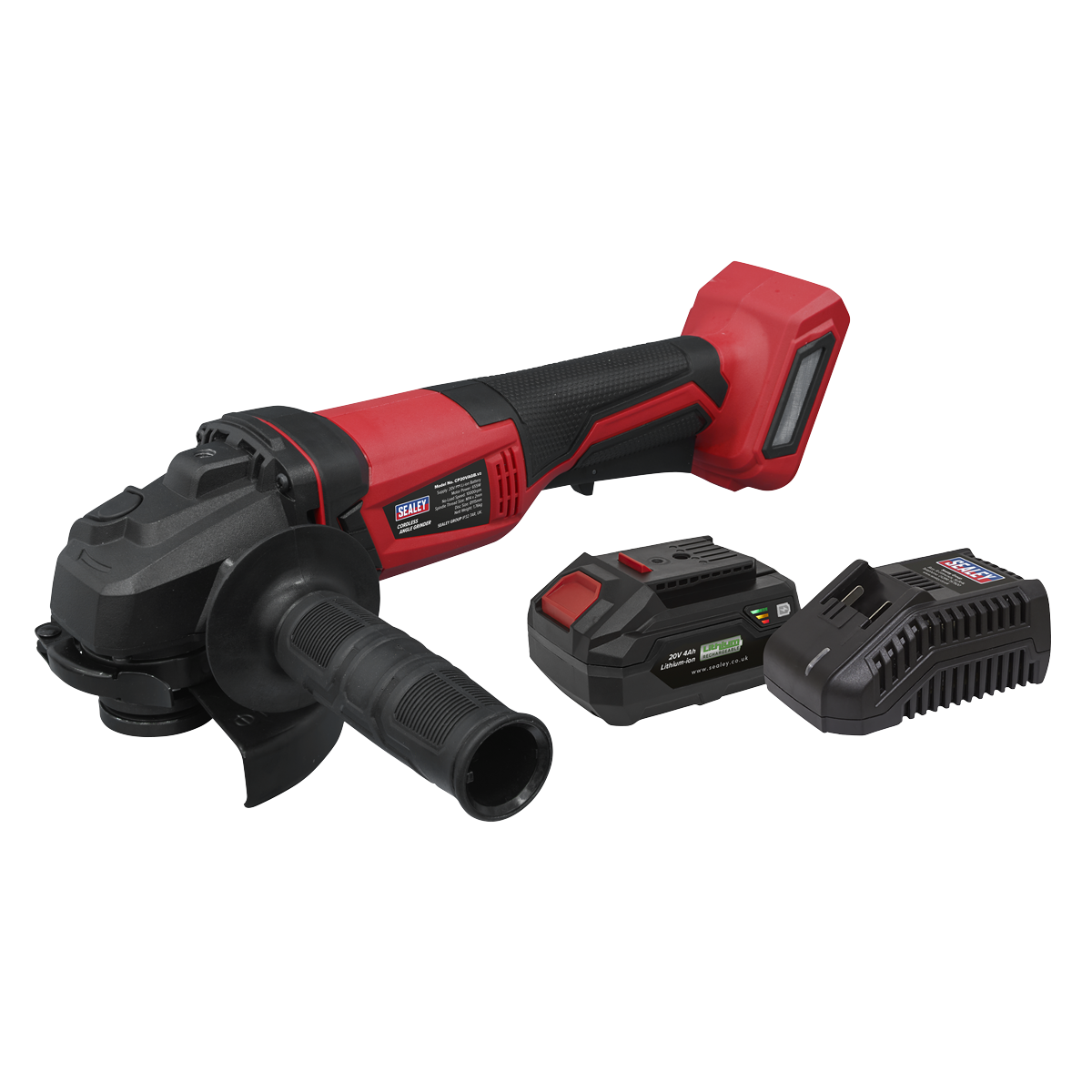 Sealey CP20VAGBKIT1 Cordless Angle Grinder Kit 115mm 20V 4Ah