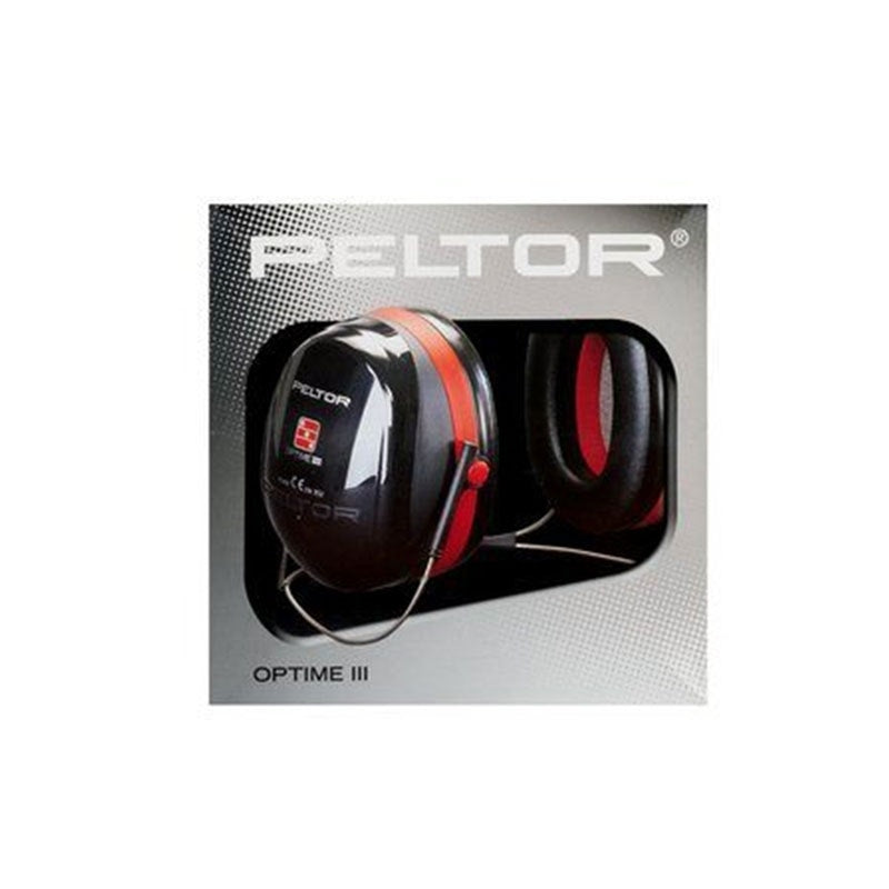 3M PELTOR Optime III Ear Defenders, 35 dB, Black/Red, Neckband, H540B-412-SV