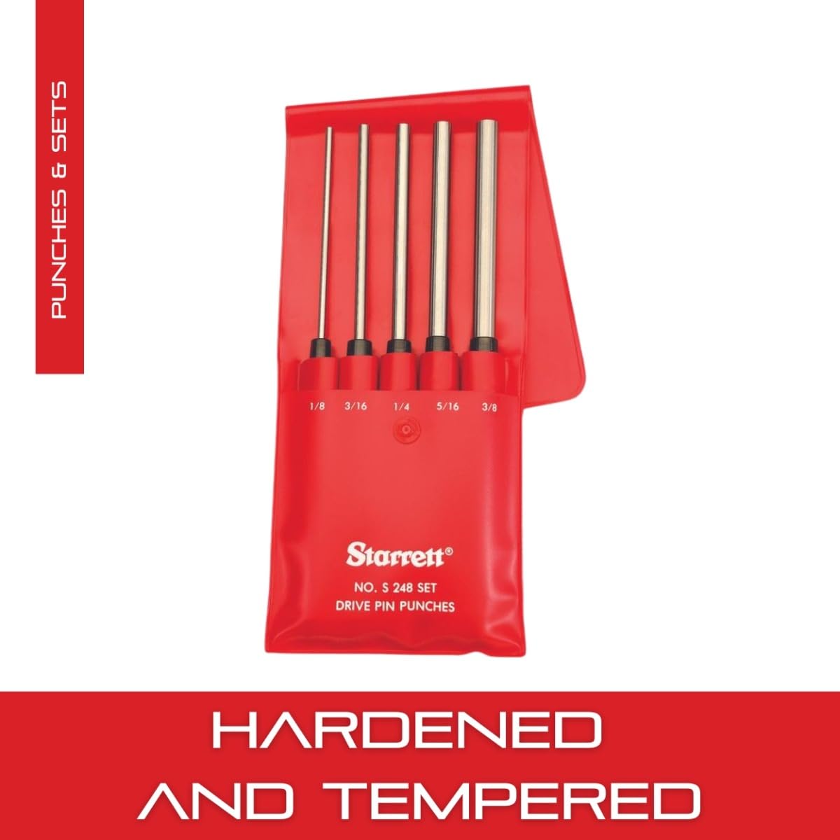 Starrett S248PC Extended Length Drive Pin Punch Set