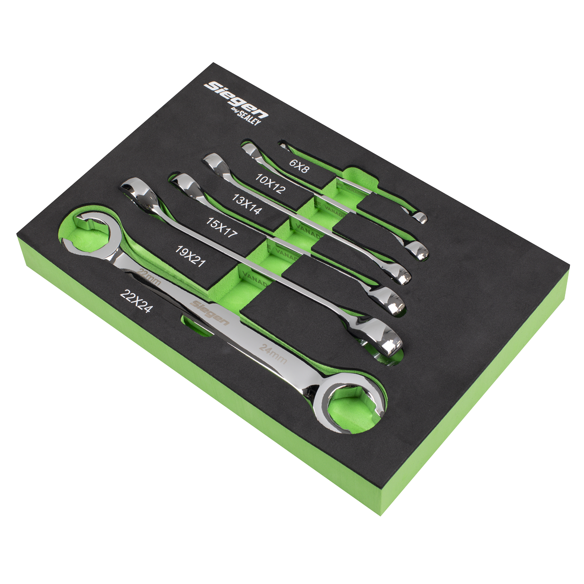 Sealey S0767 Flare Nut Spanner Set 6pc Metric