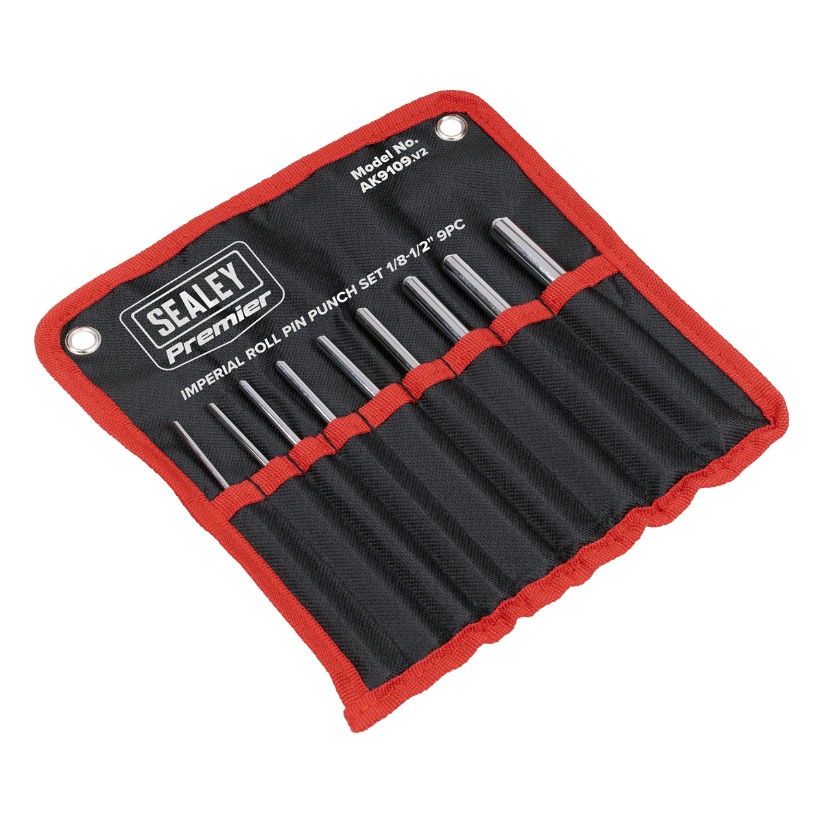 Sealey AK9109 Premier Roll Pin Punch Set Imperial 1/8-1/2" 9pc