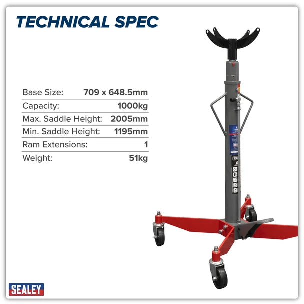 Sealey 1000TR Transmission Jack 1tonne Vertical