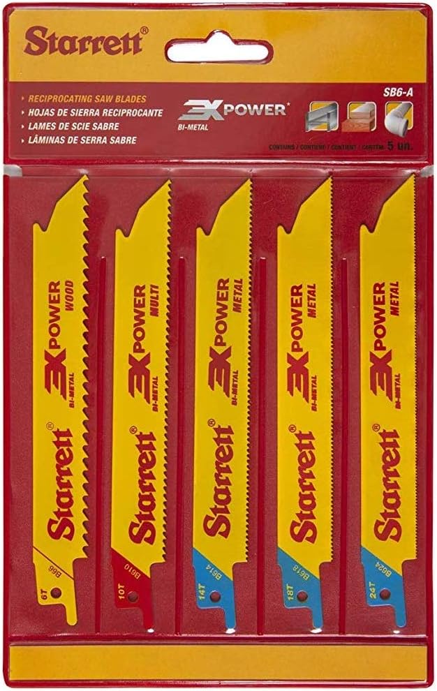 Starrett SB6-A Reciprocating Blade Kit (5 Pack)