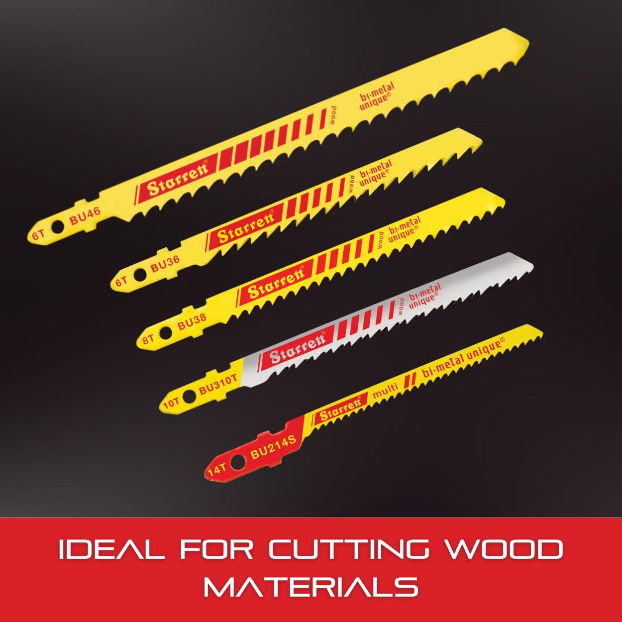 Starrett Assorted Wood Cutting Jigsaw Blade Set BU1 (5Pcs)