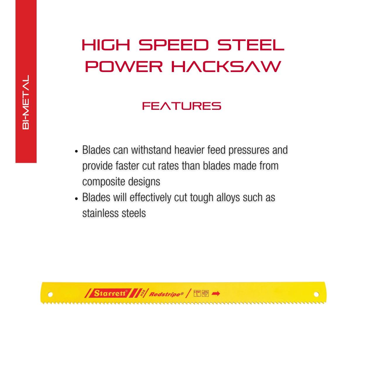 Starrett RS1410-6 350MM-14"-10TPI Power Hacksaw Blade (1 Pcs)