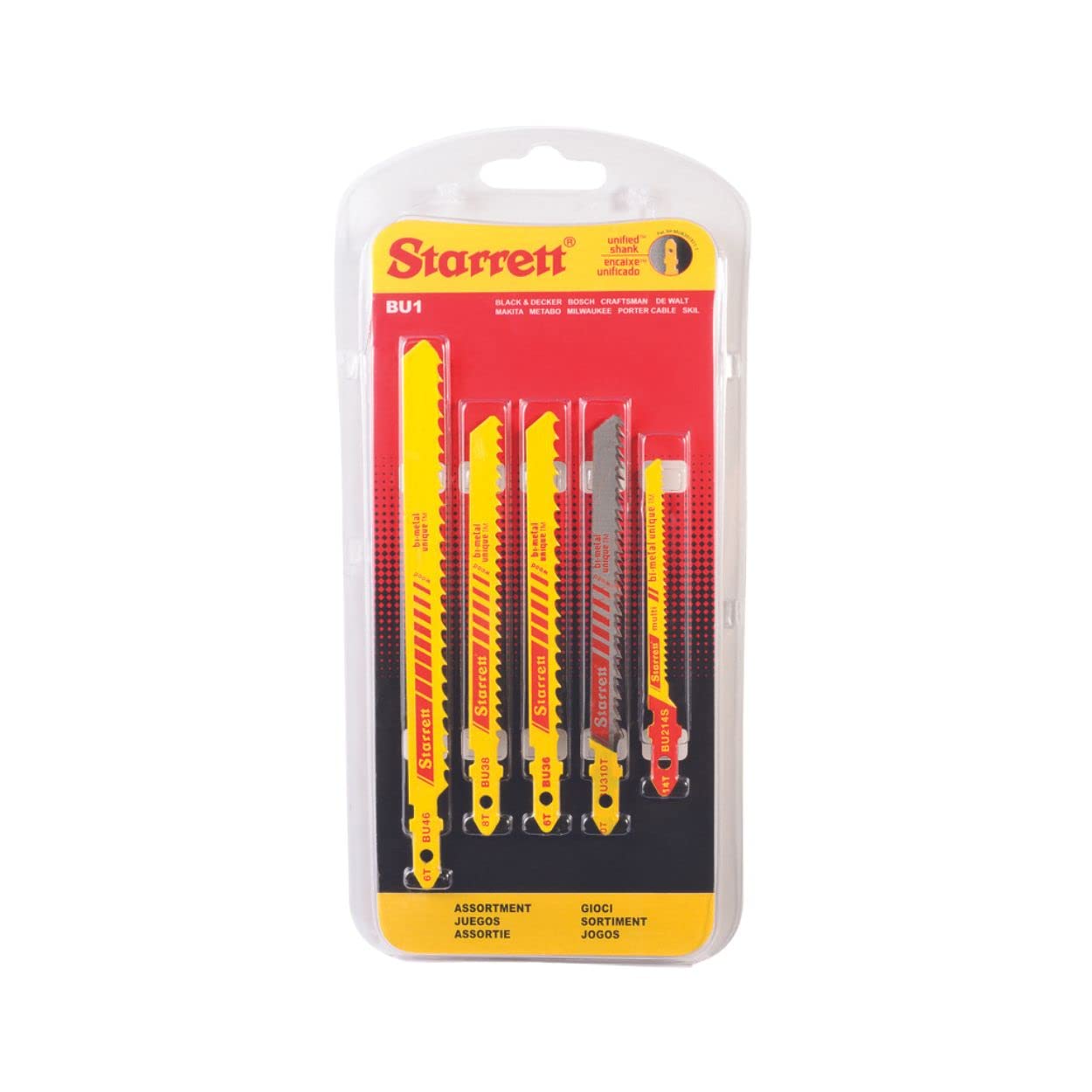 Starrett Assorted Wood Cutting Jigsaw Blade Set BU1 (5Pcs)