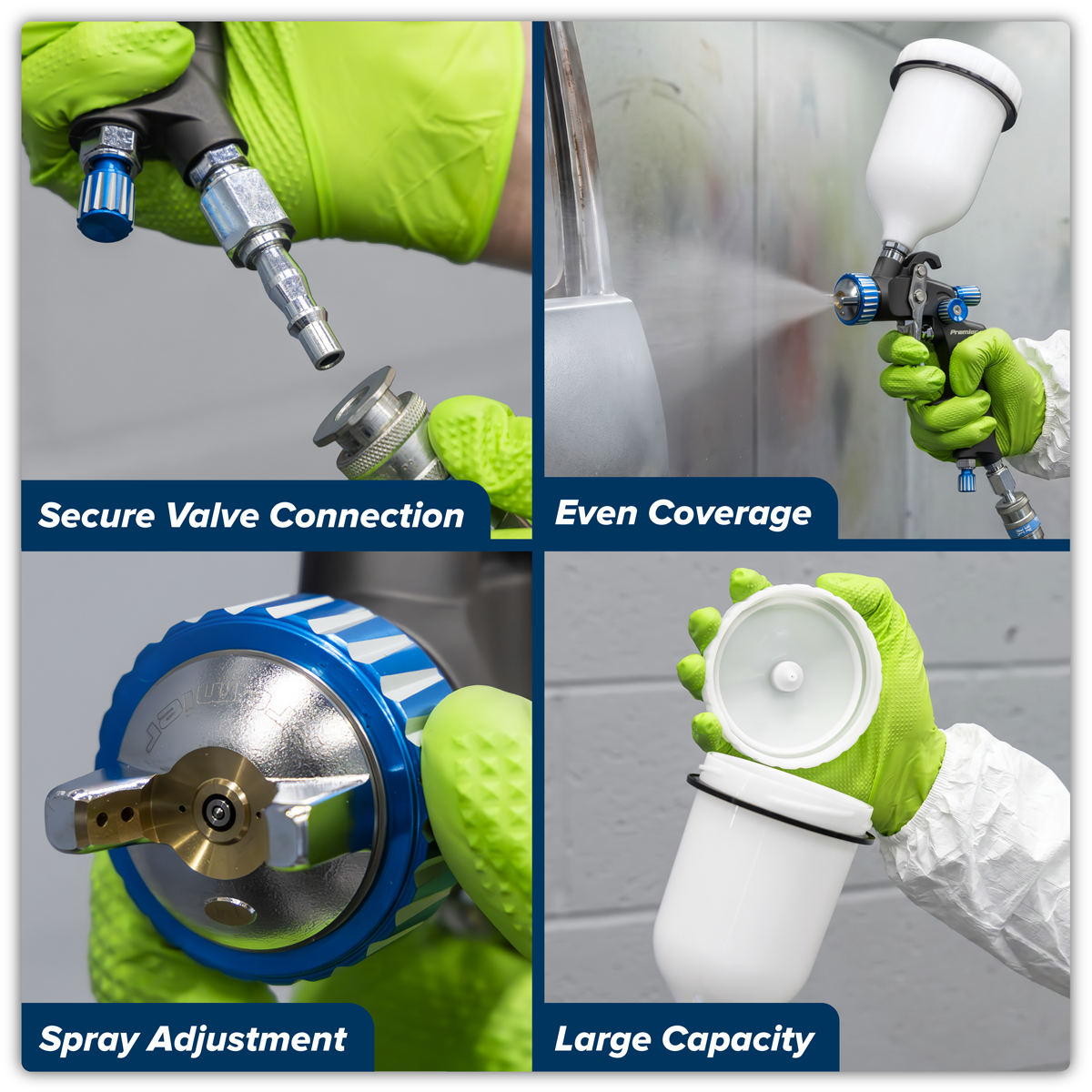 Sealey SP01 SP Gravity Feed Spray Gun 1.4mm Set-Up