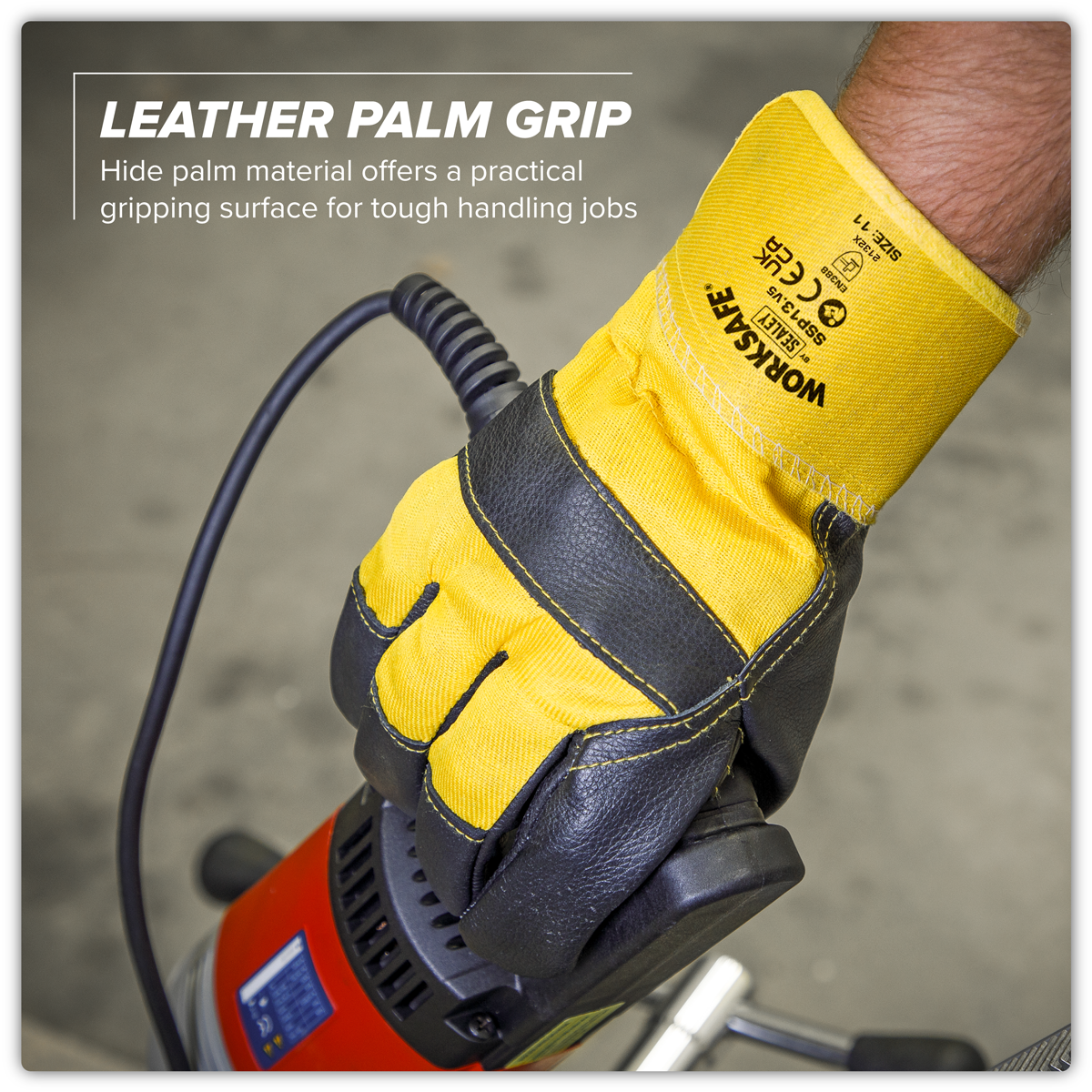 Sealey SSP13 Worksafe® Rigger's Gloves with Hide Palm - Pair