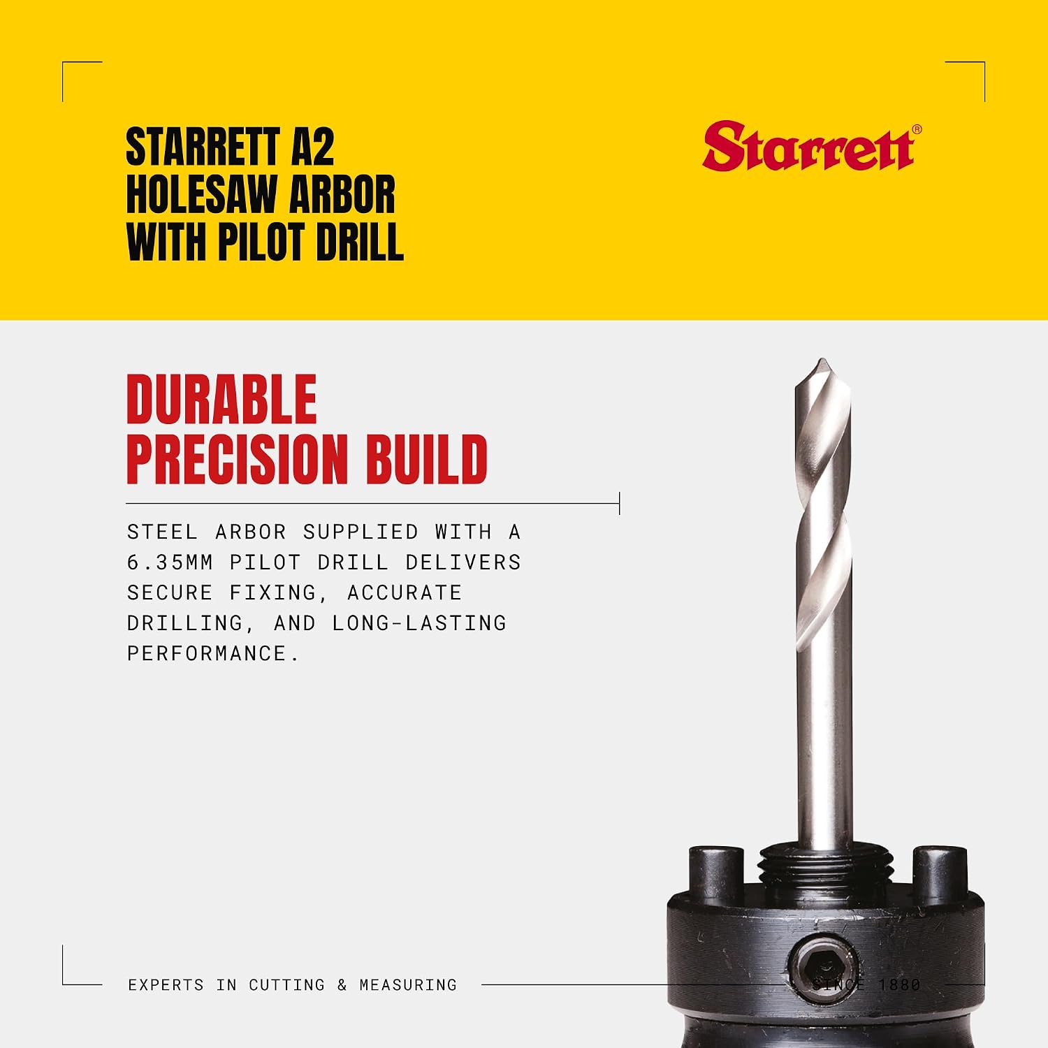 Starrett A2 Hole Saw Drive Arbor with HSS Pilot Drill