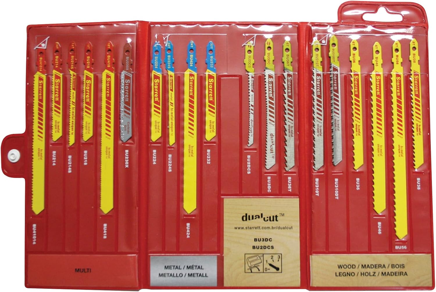 Starrett HSS Bi-Metal Jigsaw Blades - 19-Piece Assorted Set for Cutting Wood, Metal & Plastics - BU4