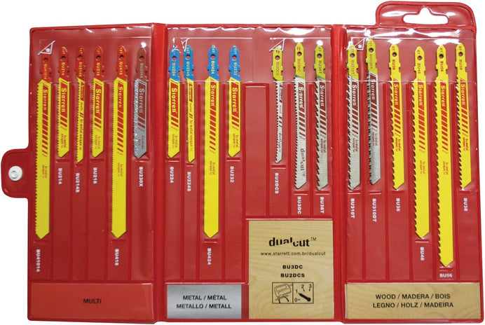 Starrett HSS Bi-Metal Jigsaw Blades - 19-Piece Assorted Set for Cutting Wood, Metal & Plastics - BU4