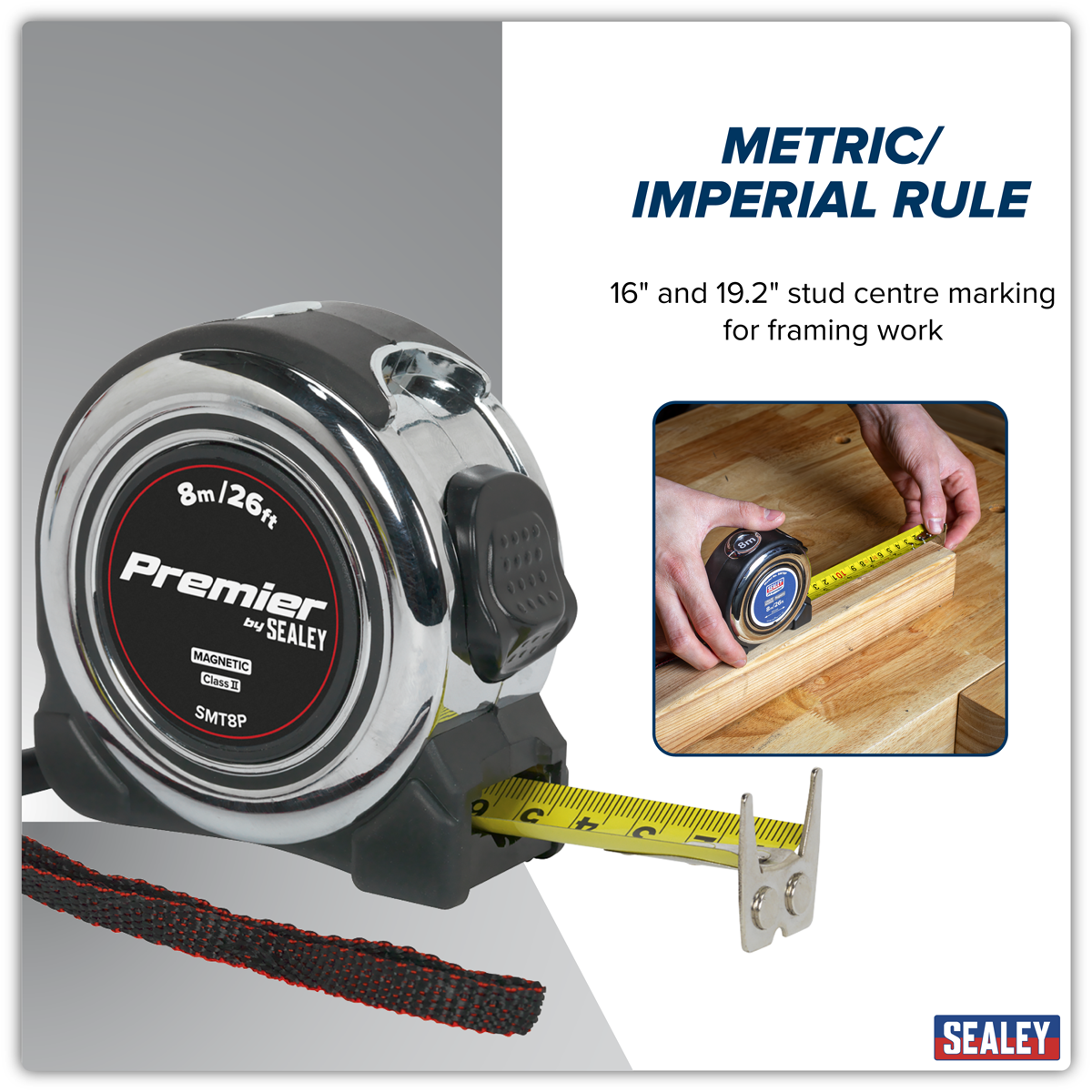 Sealey SMT8P Professional Tape Measure 8m(26ft)