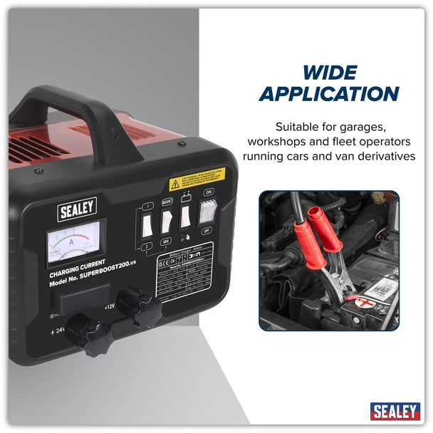 Sealey SUPERBOOST200 12/24V Starter/Charger 200/45A 230V