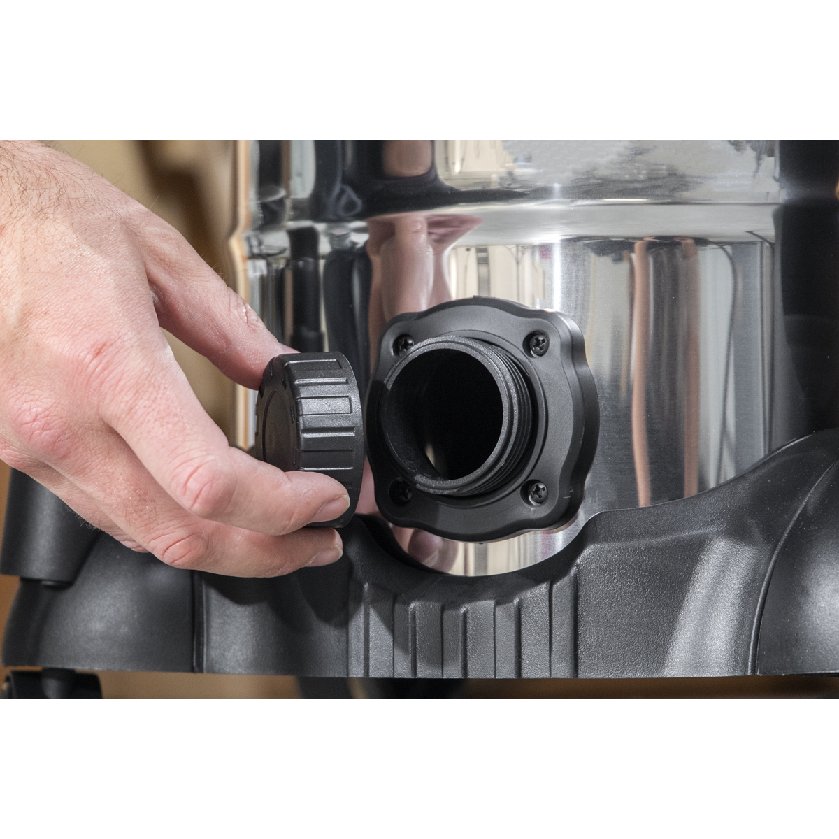 Sealey PC300SDAUTO 30L Industrial Vacuum Cleaner Wet & Dry with Stainless Steel Drum & Auto-Start 1400W/230V