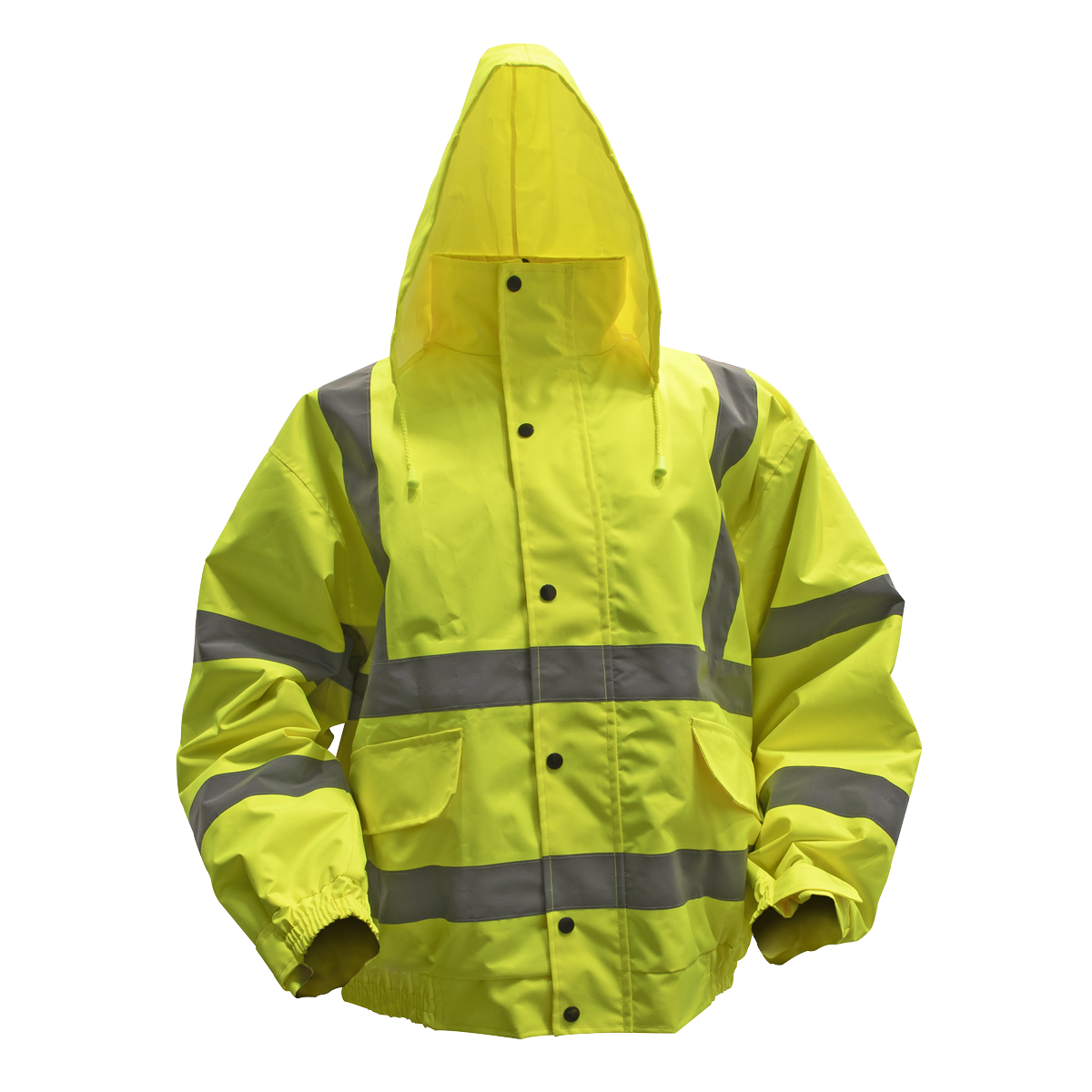 Sealey 802XL Hi-Vis Yellow Jacket with Quilted Lining & Elasticated Waist - X-Large