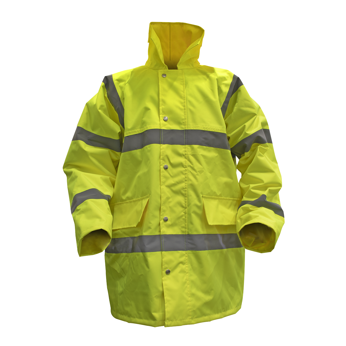 Sealey 806L Hi-Vis Yellow Motorway Jacket with Quilted Lining - Large