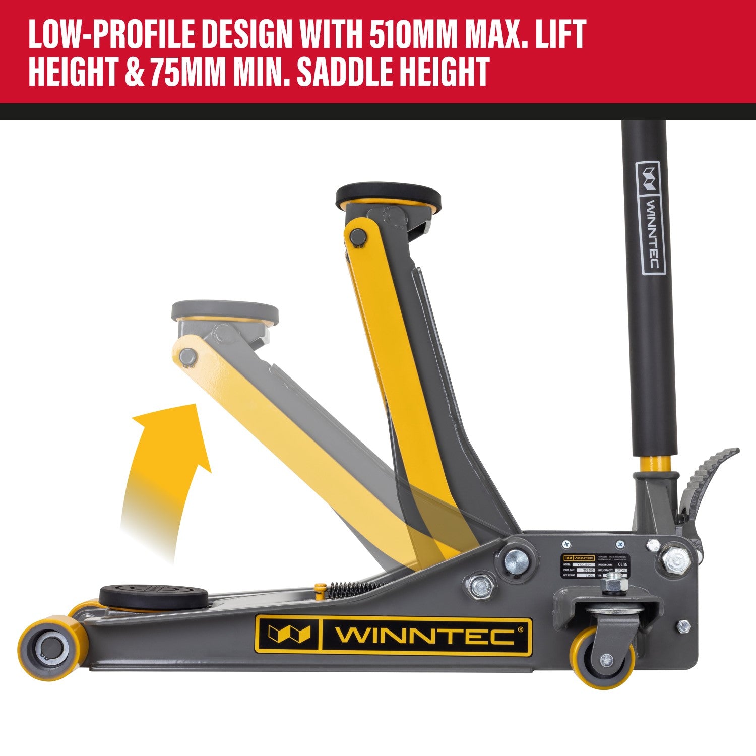 SIP 09712 WINNTEC +SERIES 2 Ton Low-Profile Trolley Jack