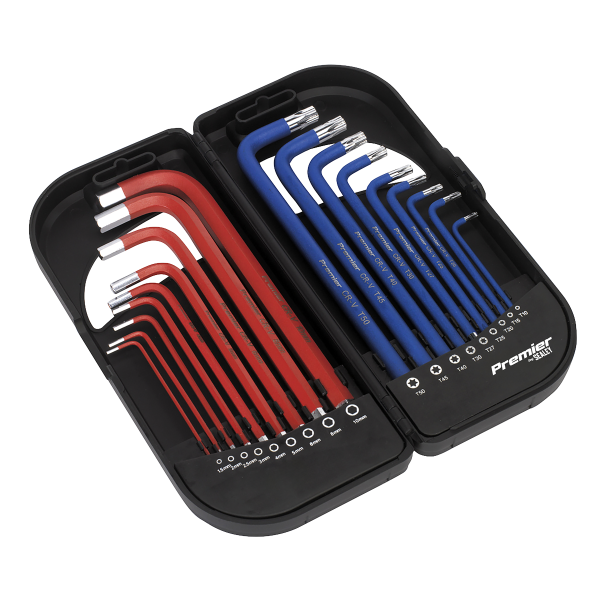 Sealey AK7176 TRX-Star* & Ball-End Hex Key Set 18pc Long Anti-Slip