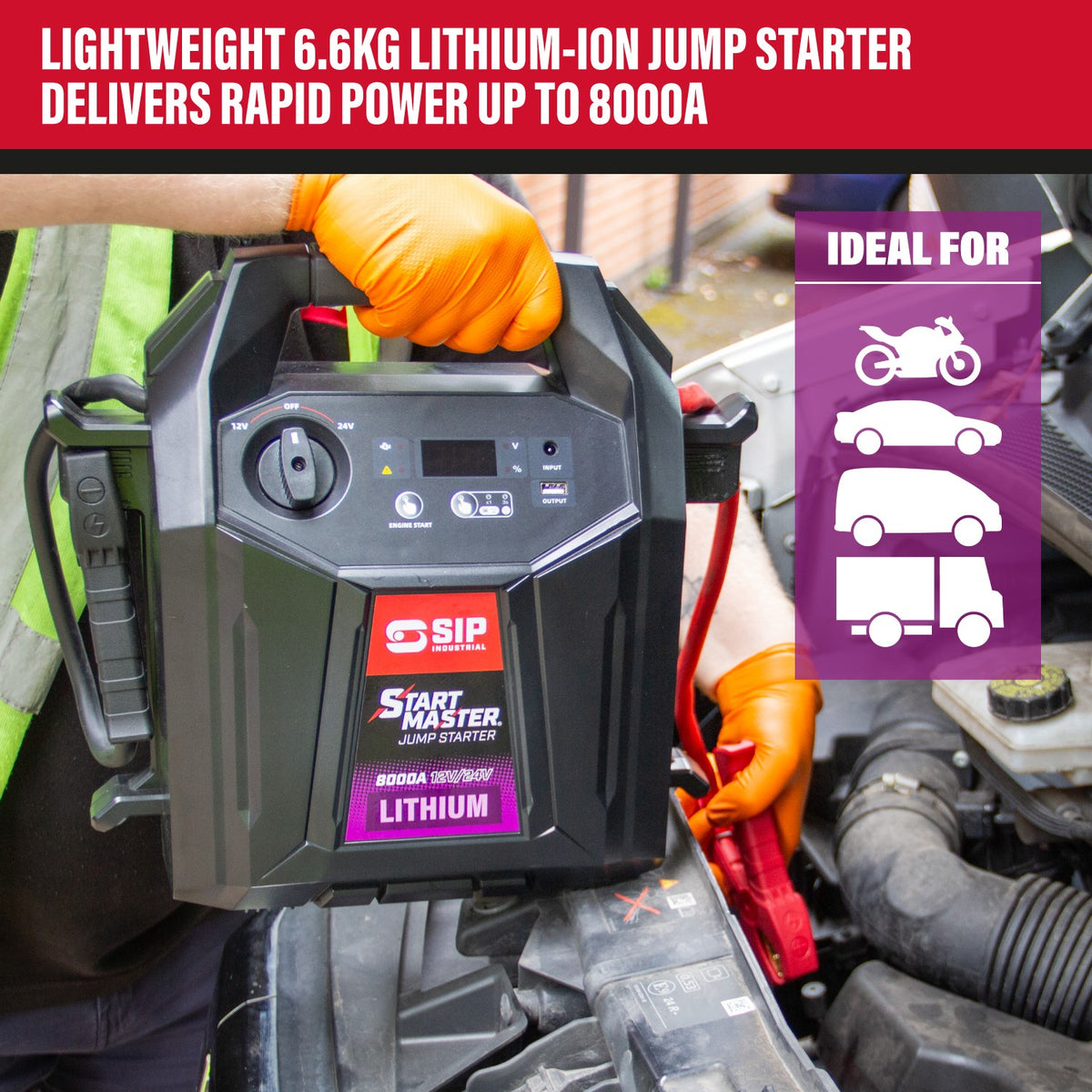 SIP 07223 STARTMASTER® 8000A 12/24V Lithium Jump Starter
