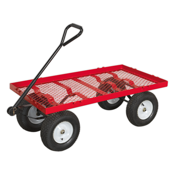 Sealey CST806 Platform Truck with Sides Pneumatic Tyres 350kg Capacity