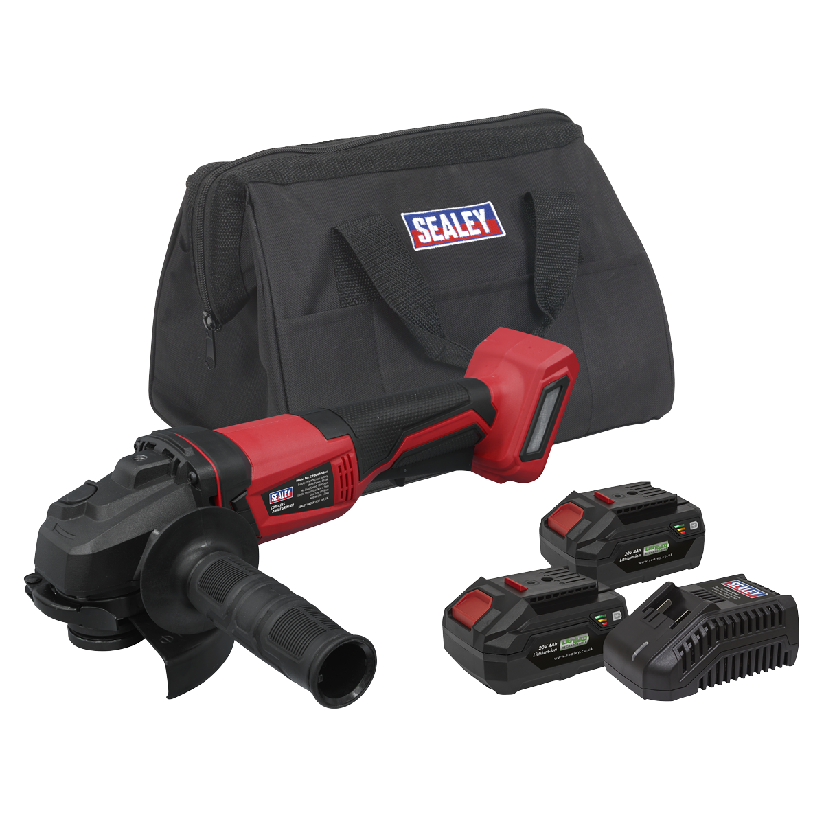 Sealey CP20VAGBKIT Cordless Angle Grinder Kit 115mm 20V - 2 Batteries