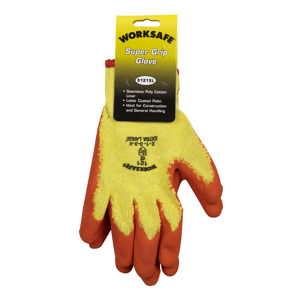 Sealey 9121XL Super Grip Knitted Gloves Latex Palm (X-Large) - Pair