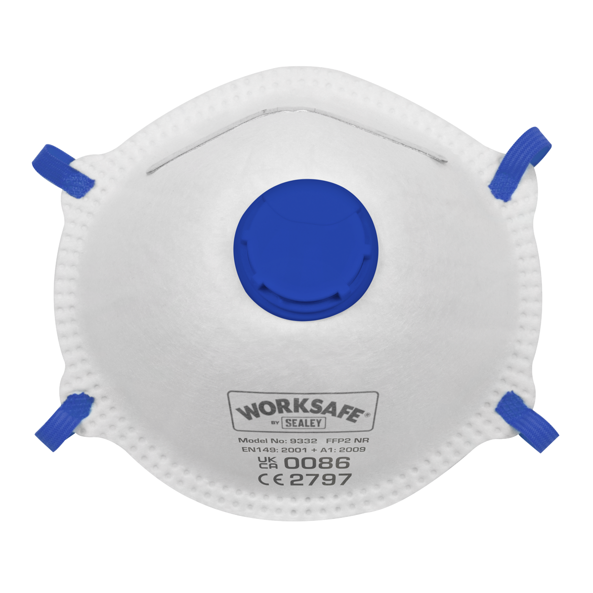 Sealey 9332/10 Worksafe® Valved Cup Mask FFP2 - Pack of 10