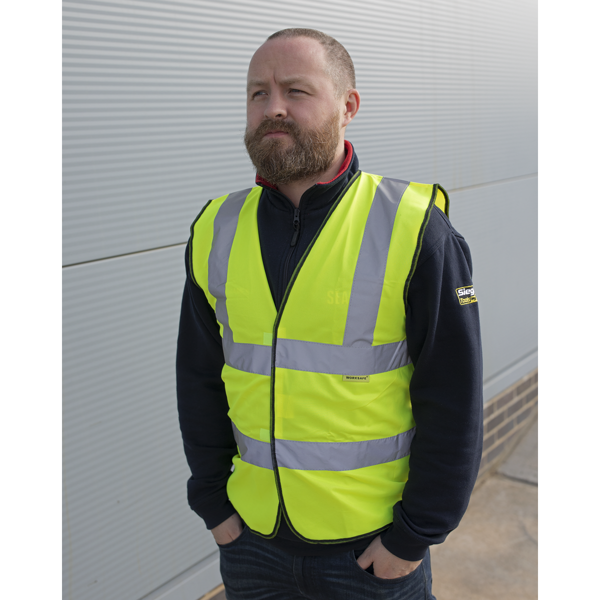 Sealey 9804M Hi-Vis Waistcoat (Site and Road Use) Yellow - Medium
