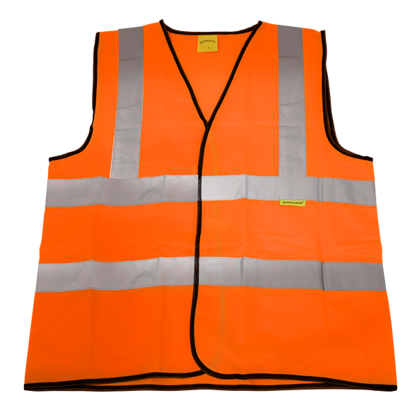 Sealey 9812M Worksafe Hi-Vis Orange Waistcoat - Medium