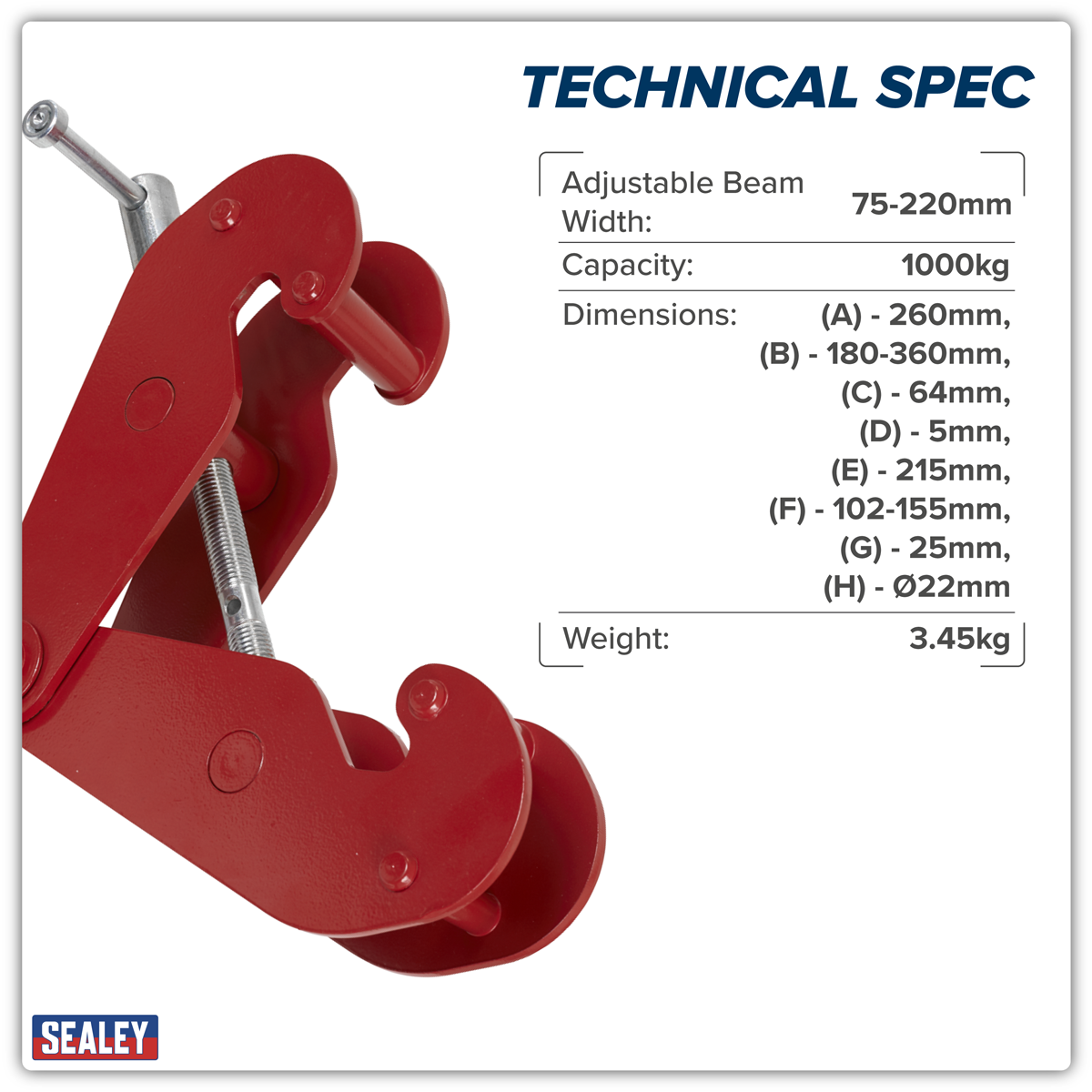 Sealey BC1000 Beam Clamp 1tonne
