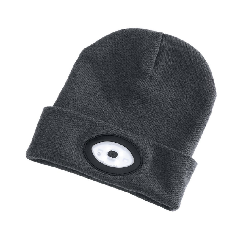 Draper 99522 Beanie Hat with Rechargeable Torch, One Size, 1W, 100 Lumens, Grey
