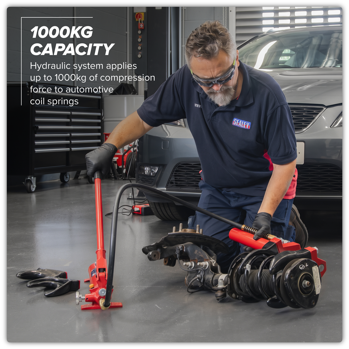 Sealey VS7011 Hydraulic Coil Spring Compressor 1000kg