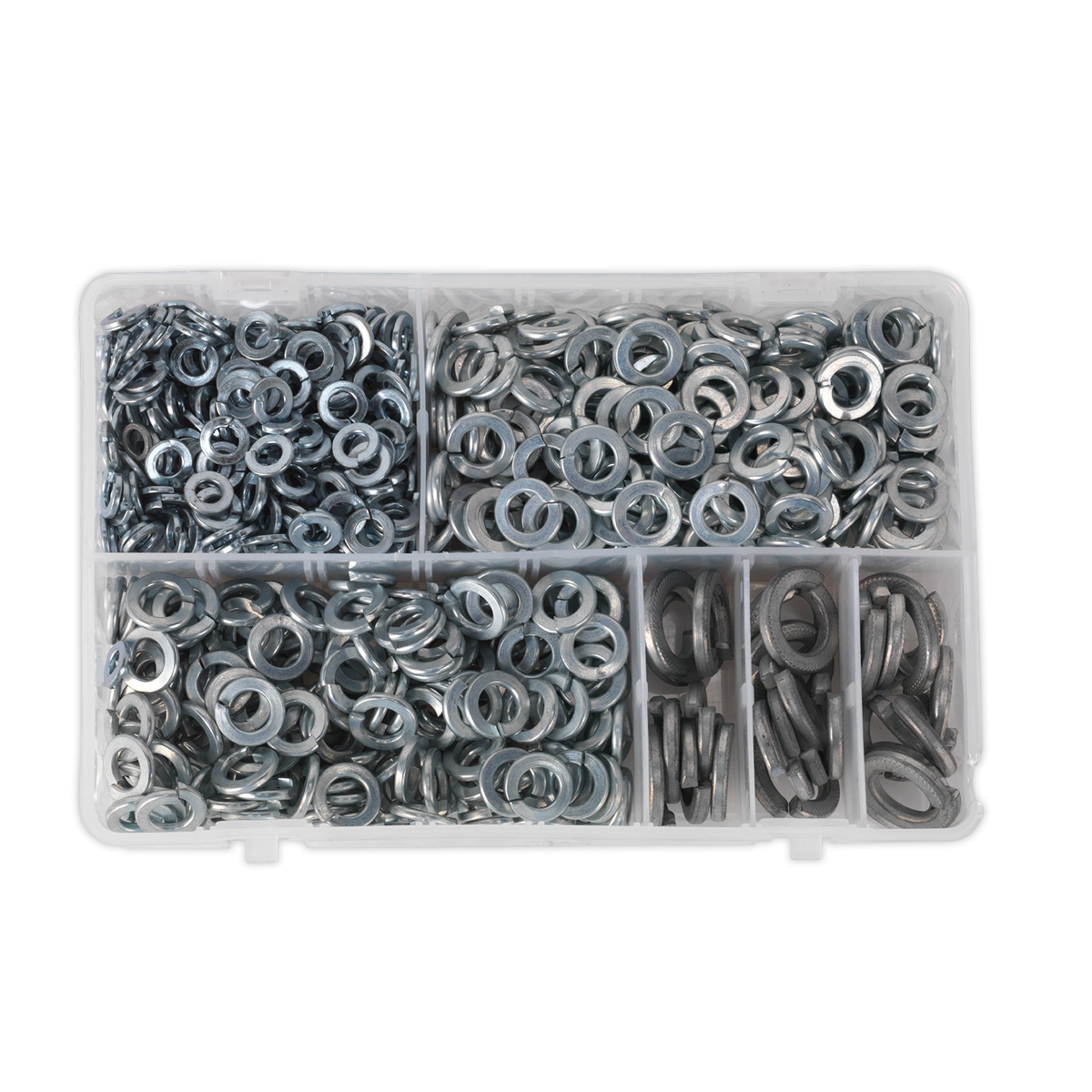 Sealey AB058SW Spring Washer Assortment 1010pc DIN 127B M6-M16 Metric Zinc