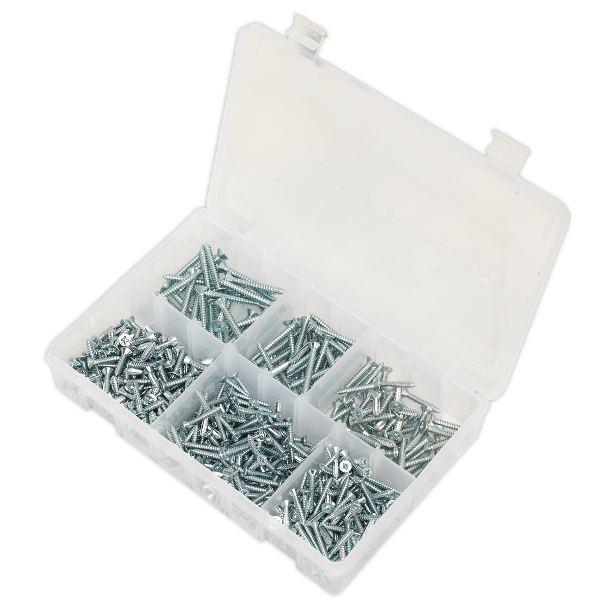 Sealey AB062STCS Self Tapping Screw Assortment DIN 7982 510pc Countersunk Pozi Zinc