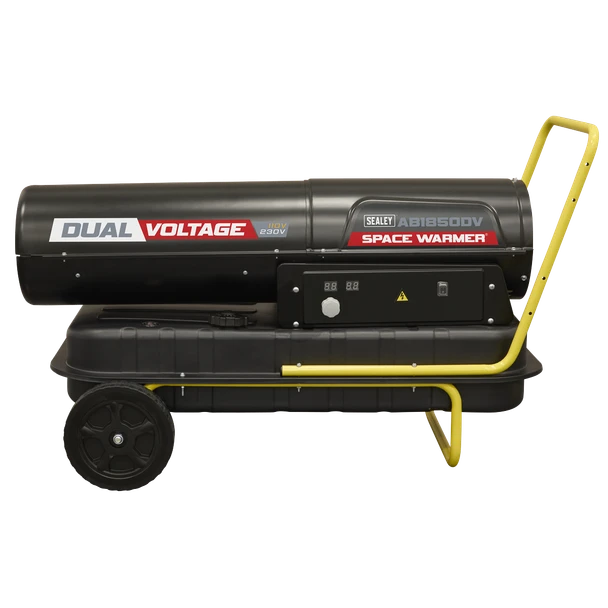 Sealey AB1850DV Dual Voltage Space Warmer® Kerosene/Diesel Heater with Wheels 185,000Btu/hr(55kW)