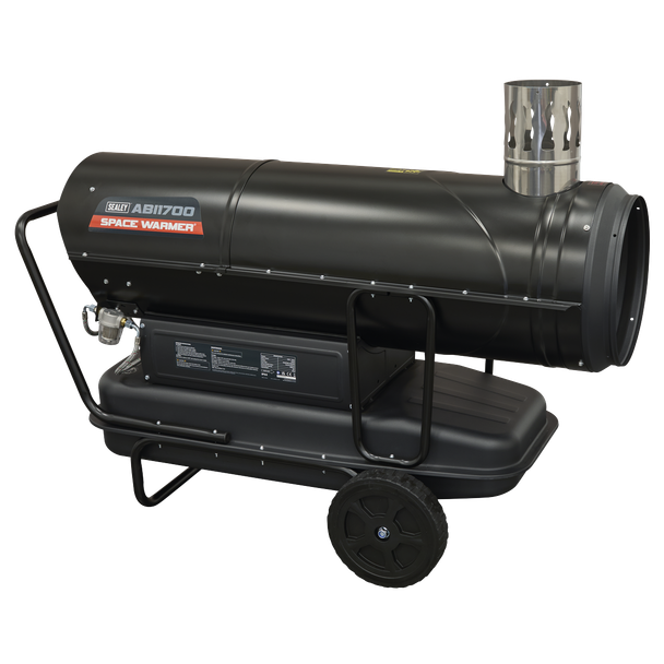 Sealey ABI1700 Space Warmer® Indirect Kerosene/Diesel Heater with Wheels 170,000Btu/hr