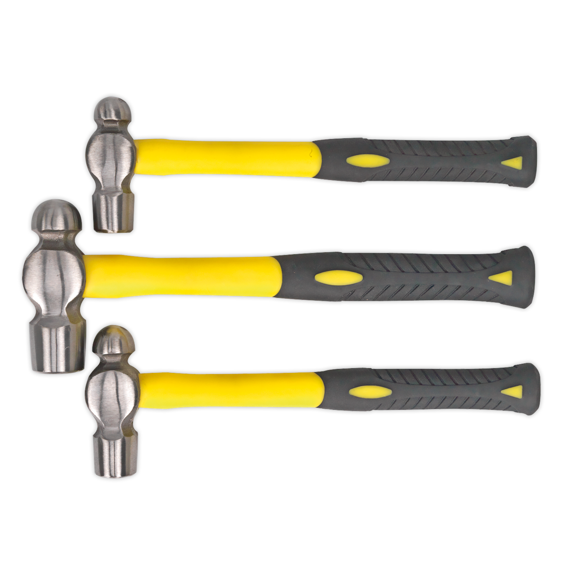 Sealey AK2031 Ball Pein Hammer Set 3pc with Fibreglass Shafts