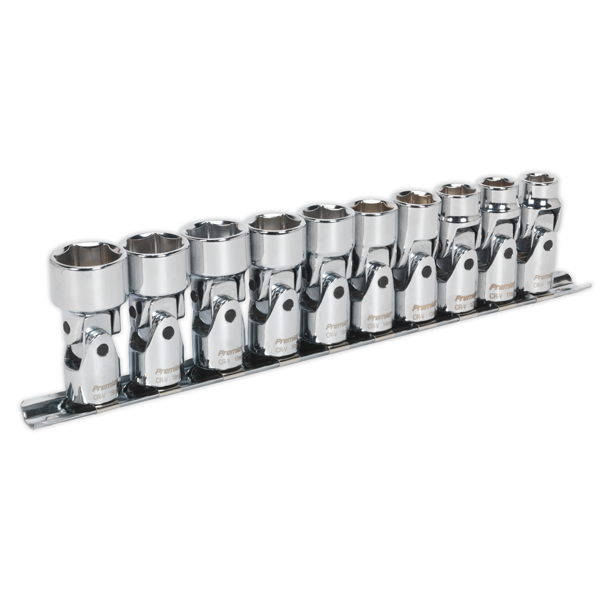 Sealey AK2710 Universal Joint Socket Set 10pc 3/8"Sq Drive 6pt WallDrive® Metric