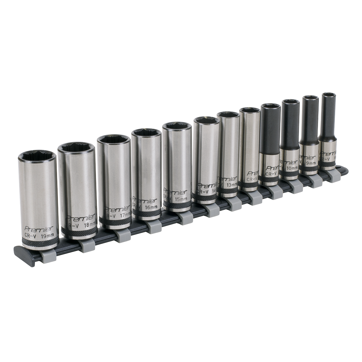Sealey AK2744B Premier Black Deep Lock-On™ Socket Set 3/8"Sq Drive 12pc