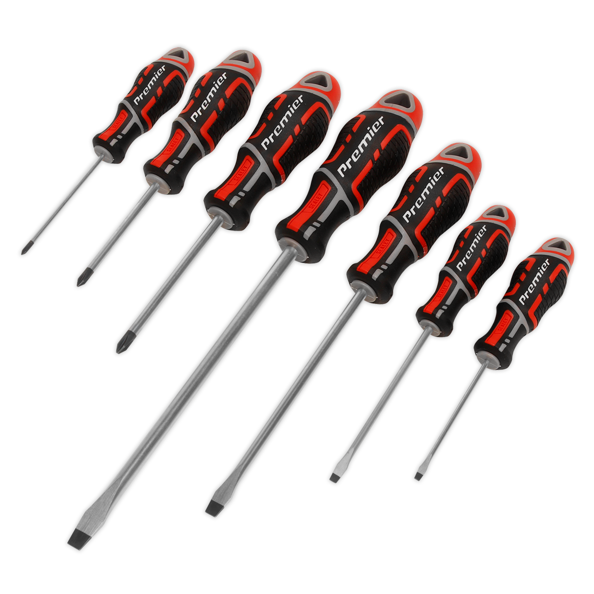 Sealey AK4325 Screwdriver Set 7pc GripMAX® - Red
