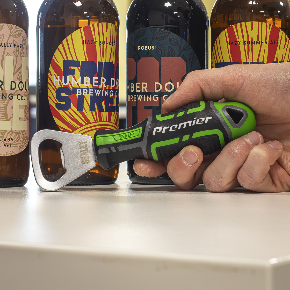 Sealey AK4368HV Bottle Opener GripMAX® - Hi-Vis Green