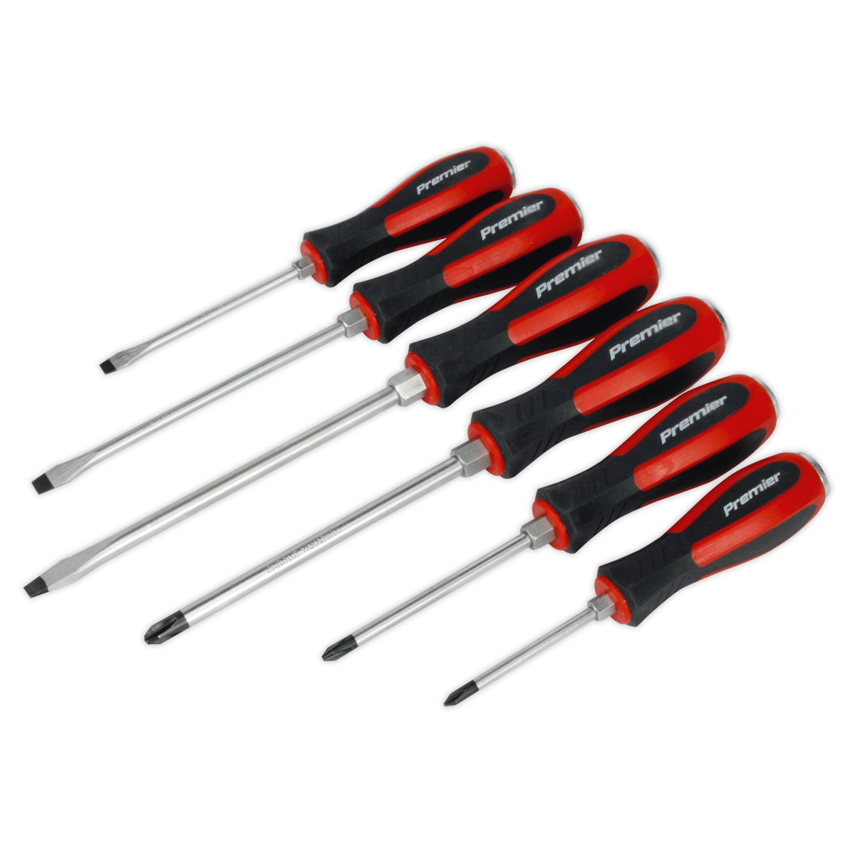 Sealey AK4932 Screwdriver Set 6pc Hammer-Thru
