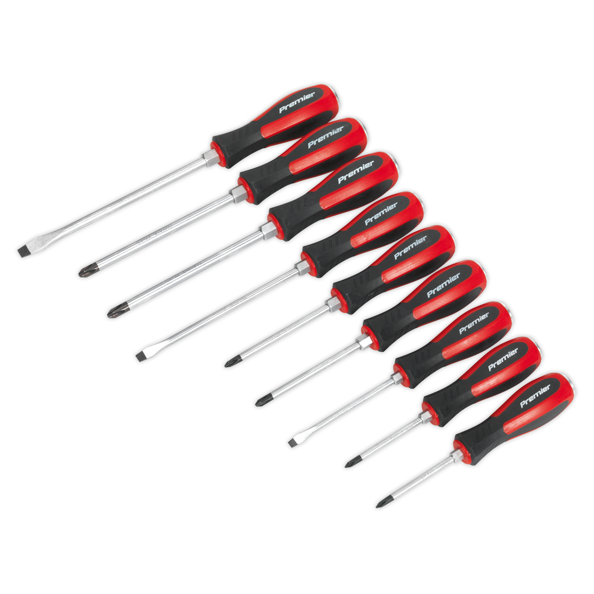Sealey AK4934 Screwdriver Set 9pc Hammer-Thru