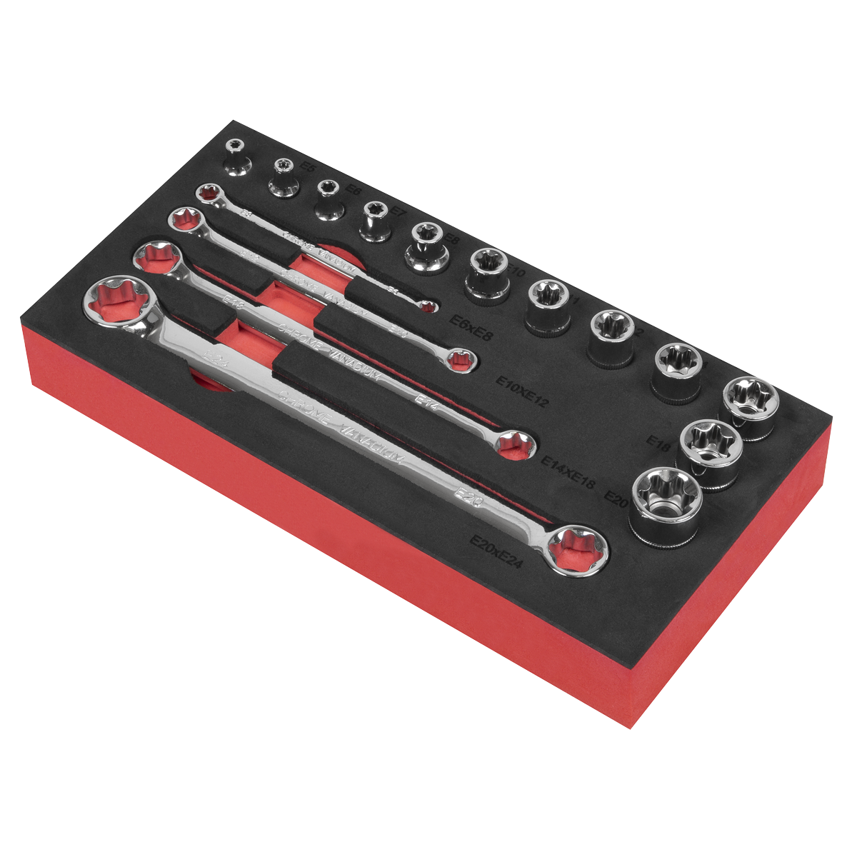 Sealey AK61801 Premier TRX-Star* TRX-Star* Socket & Spanner Set 3/8"Sq Drive 16pc