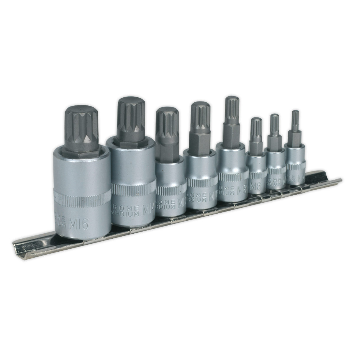 Sealey AK6214 Spline Socket Bit Set 8pc 1/4