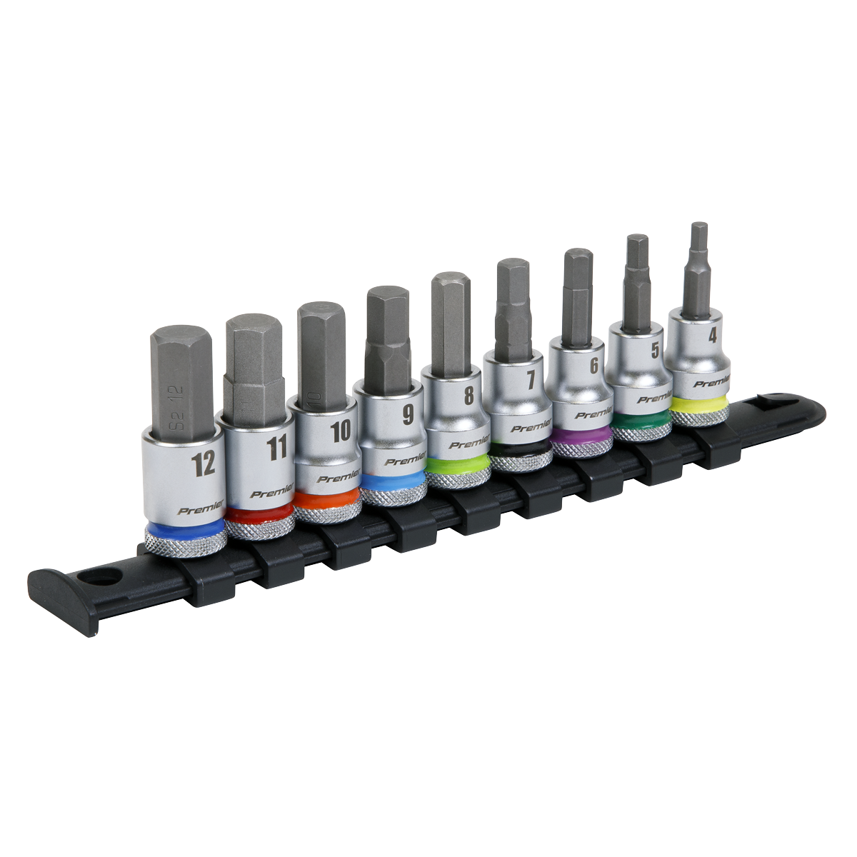 Sealey AK6250 Premier Platinum Hex Socket Bit Set 3/8"Sq Drive 9pc