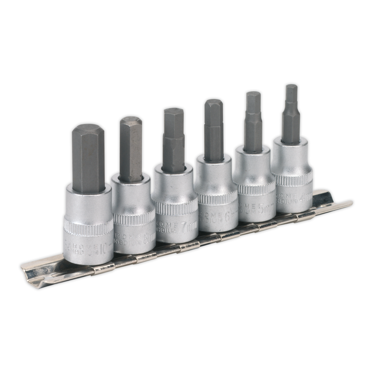 Sealey AK656 Hex Key Socket Bit Set 6pc 3/8"Sq Drive Metric
