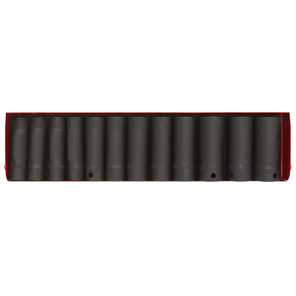 Sealey AK683 Premier Metric/Imperial Deep Impact Socket Set 3/8"Sq Drive 12pc
