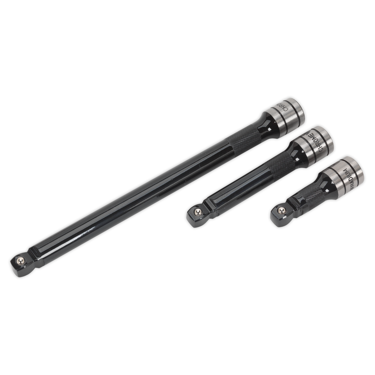 Sealey AK7692 Premier Black Wobble/Rigid Extension Bar Set 1/2"Sq Drive 3pc